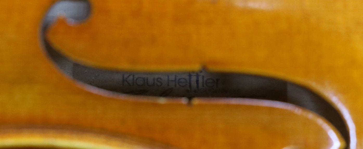 A cased German violin